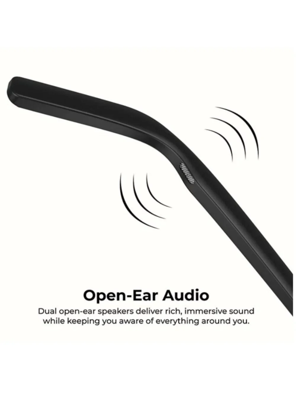 Smart Glasses UV400, Bluetooth Audio with Open Ear Speakers, Hands-Free Calling
